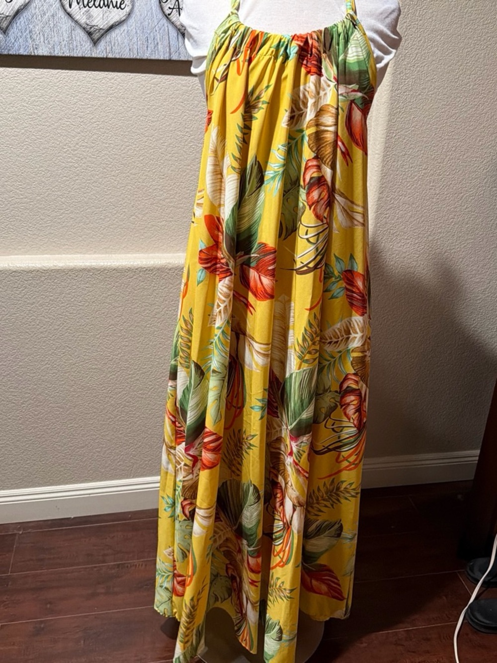 32 Degrees Yellow Tropical Floral Maxi Dress
